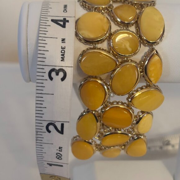 NEW Amber Cluster Bracelet in Vermeil  (8") and Amber Ring in Gold Tone - Picture 8 of 15